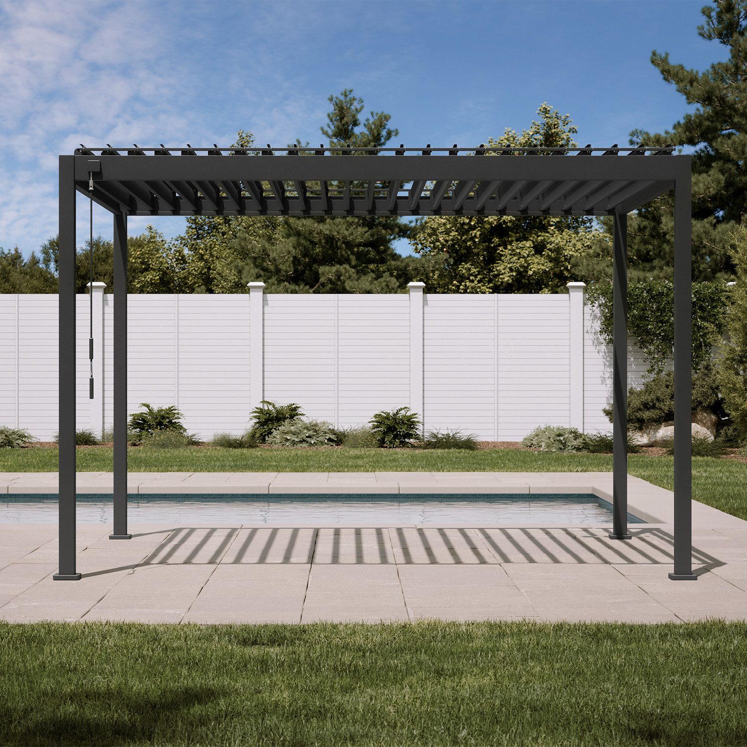 Mirador Pergola 88S 300x360cm Pavillon Terrassenüberdachung Anthrazit, BxTxH: 360x300x240 cm, (Packung, 1-tlg), Stahl Anthrazit verstellbares Lamellendach