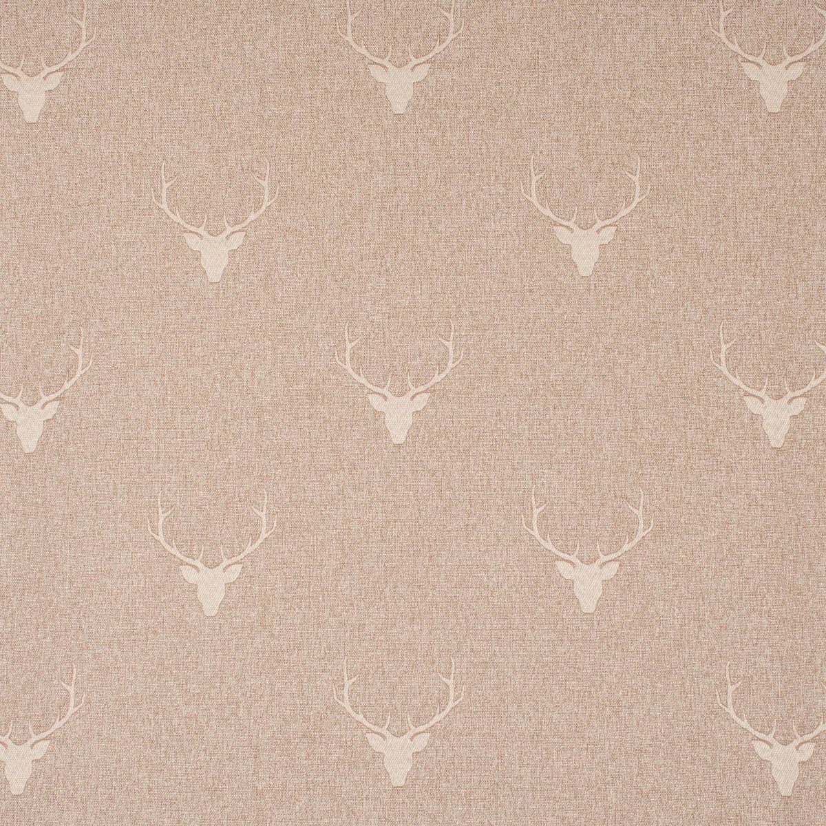 SCHÖNER LEBEN. Tischläufer Jacquard Hirschkopf Geweih beige hellbeige, handmade