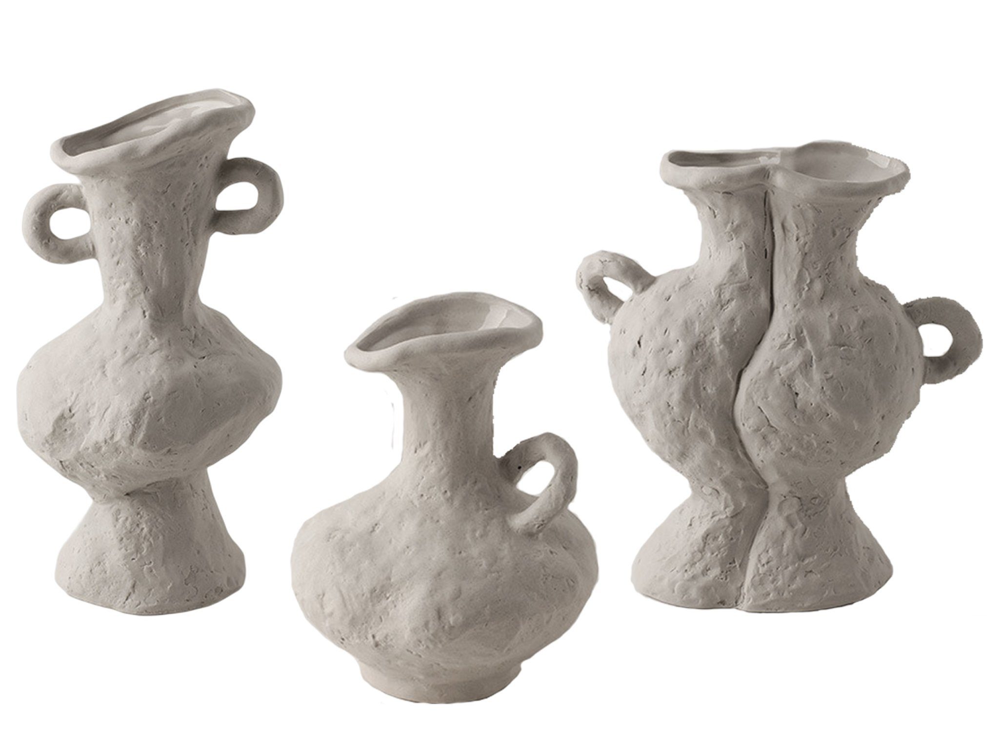 RAIKOU Dekovase Keramik Antike, Amphora Tisch Вази для квітів handgefertigt (3-Teilig)