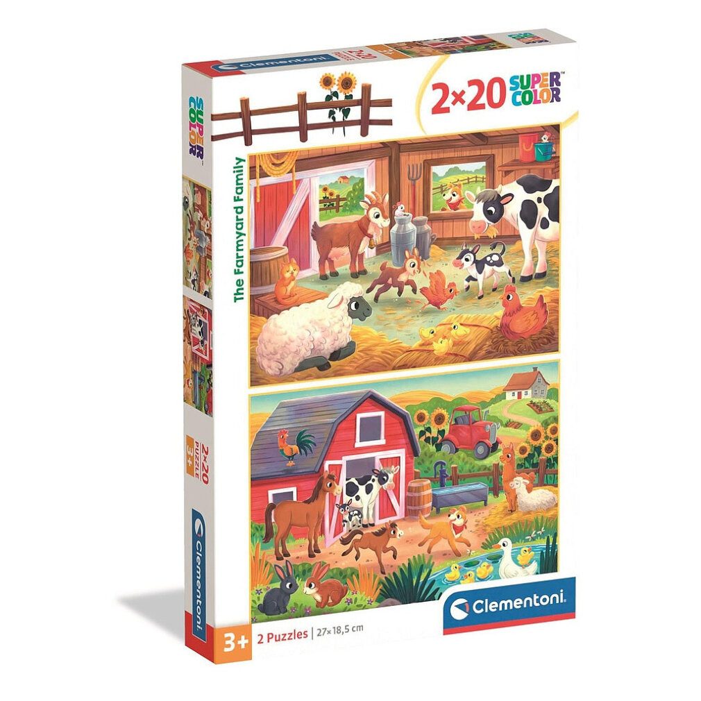 Clementoni® Puzzle Bauernhof Family 2x20 Teile Puzzle Clementoni, Puzzleteile