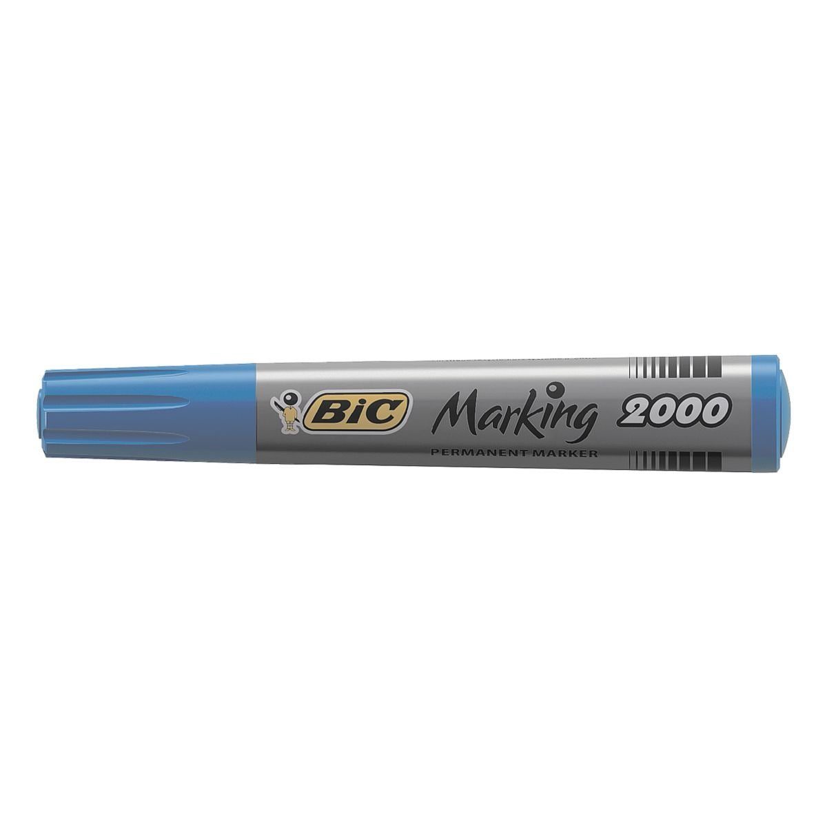 BIC Permanentmarker Marking 2000, Wochen mind. mit Austrocknungsschutz blau 554): (ISO offenlagerfähig 3