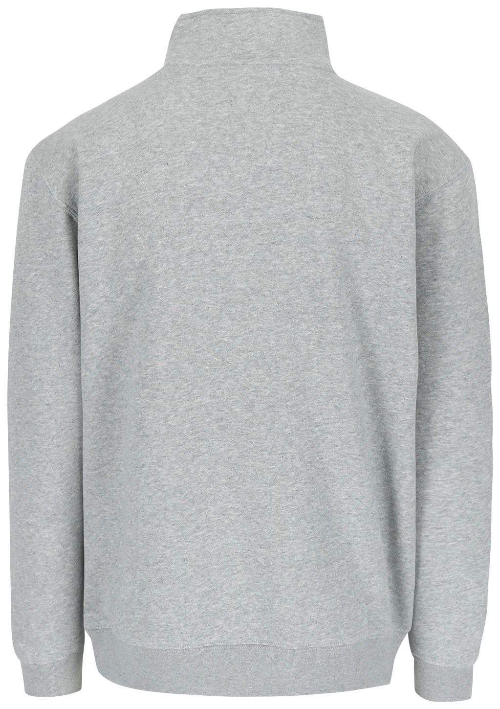 grau angenehmes Reißverschluss mit Sweater Basic, Tragegefühl Kragen, am Herock Vigor