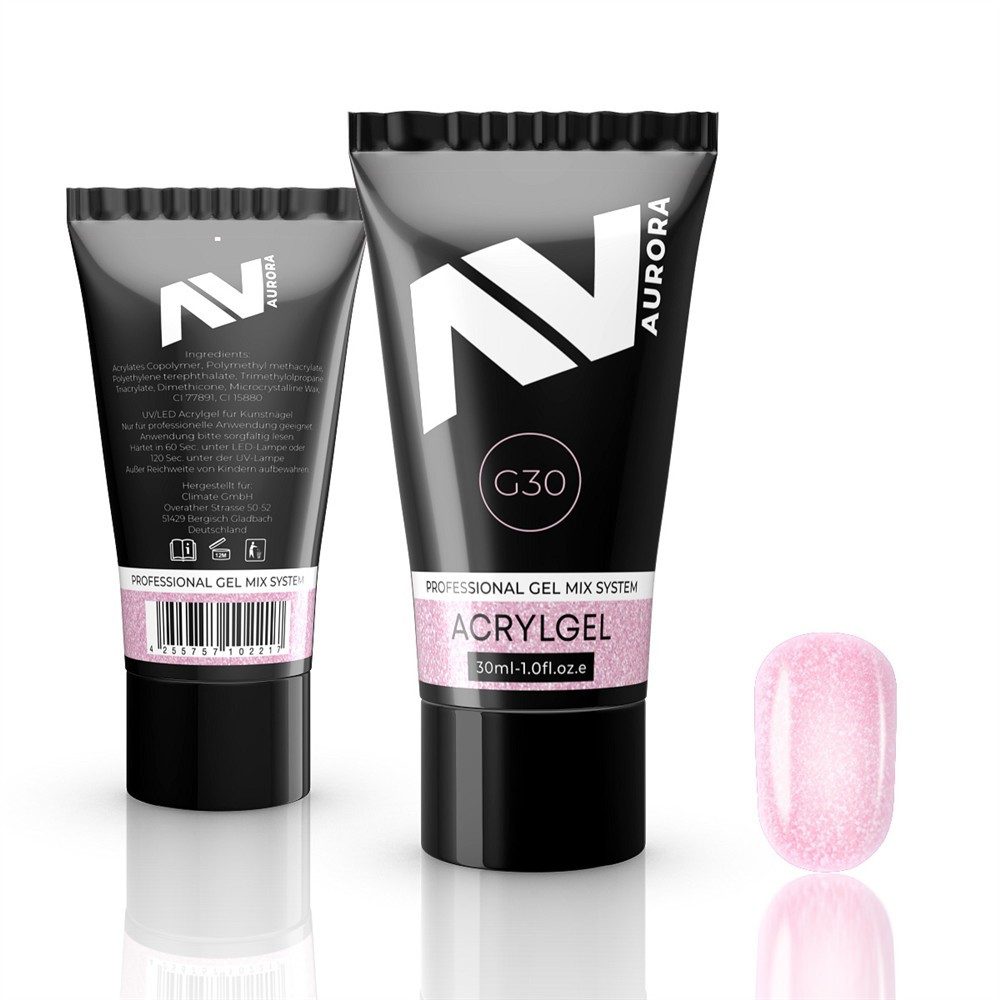 Aurora Gel-Nagellack AURORA Acrylgel Rose Glitter G30 30ml, 1-tlg.