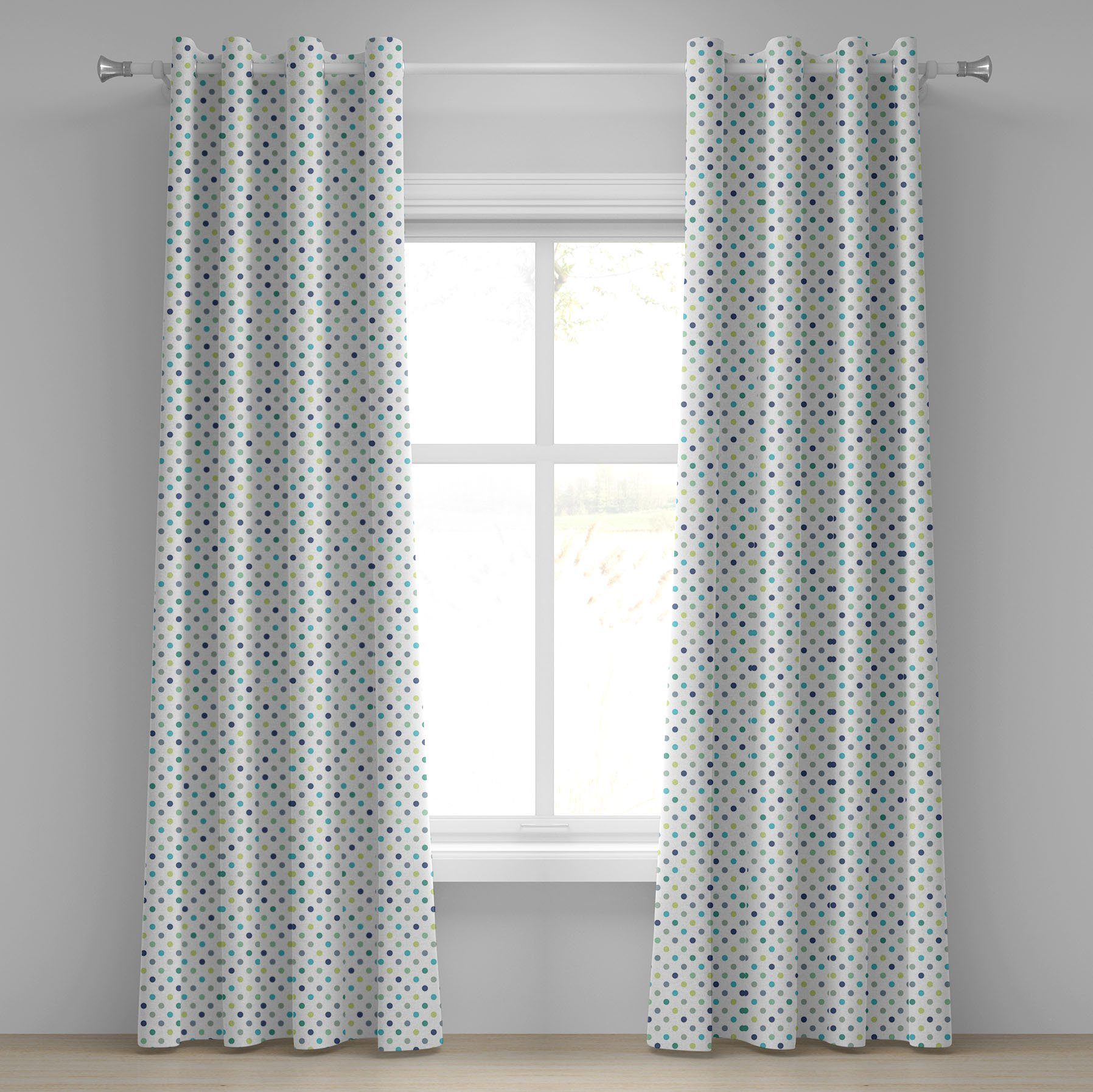 Gardine Dekorative 2-Panel-Fenstervorhänge für Schlafzimmer Wohnzimmer, Abakuhaus, Jahrgang Tupfen Mode | Fertiggardinen