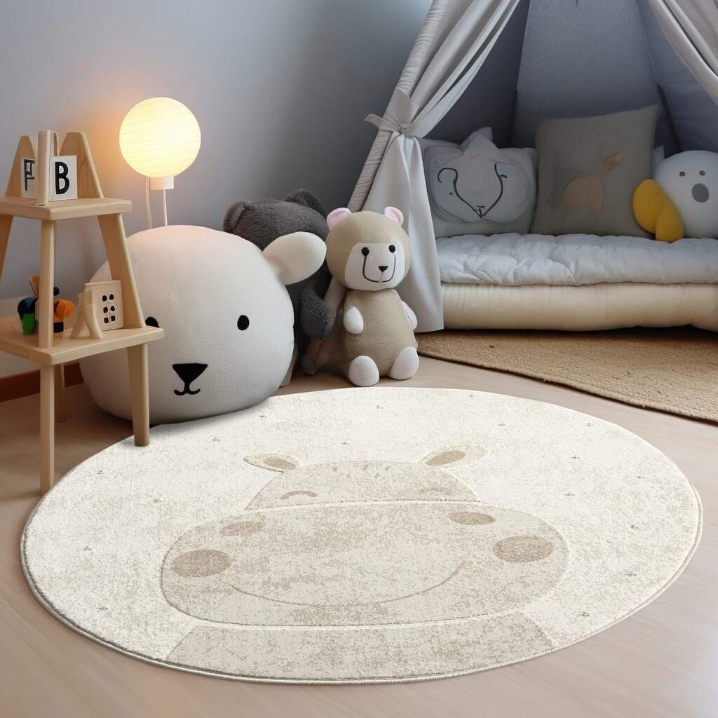 Carpet City Kinderteppich MARA703, rund, Höhe: 11 mm, Kinderzimmer, Kurzflo günstig online kaufen