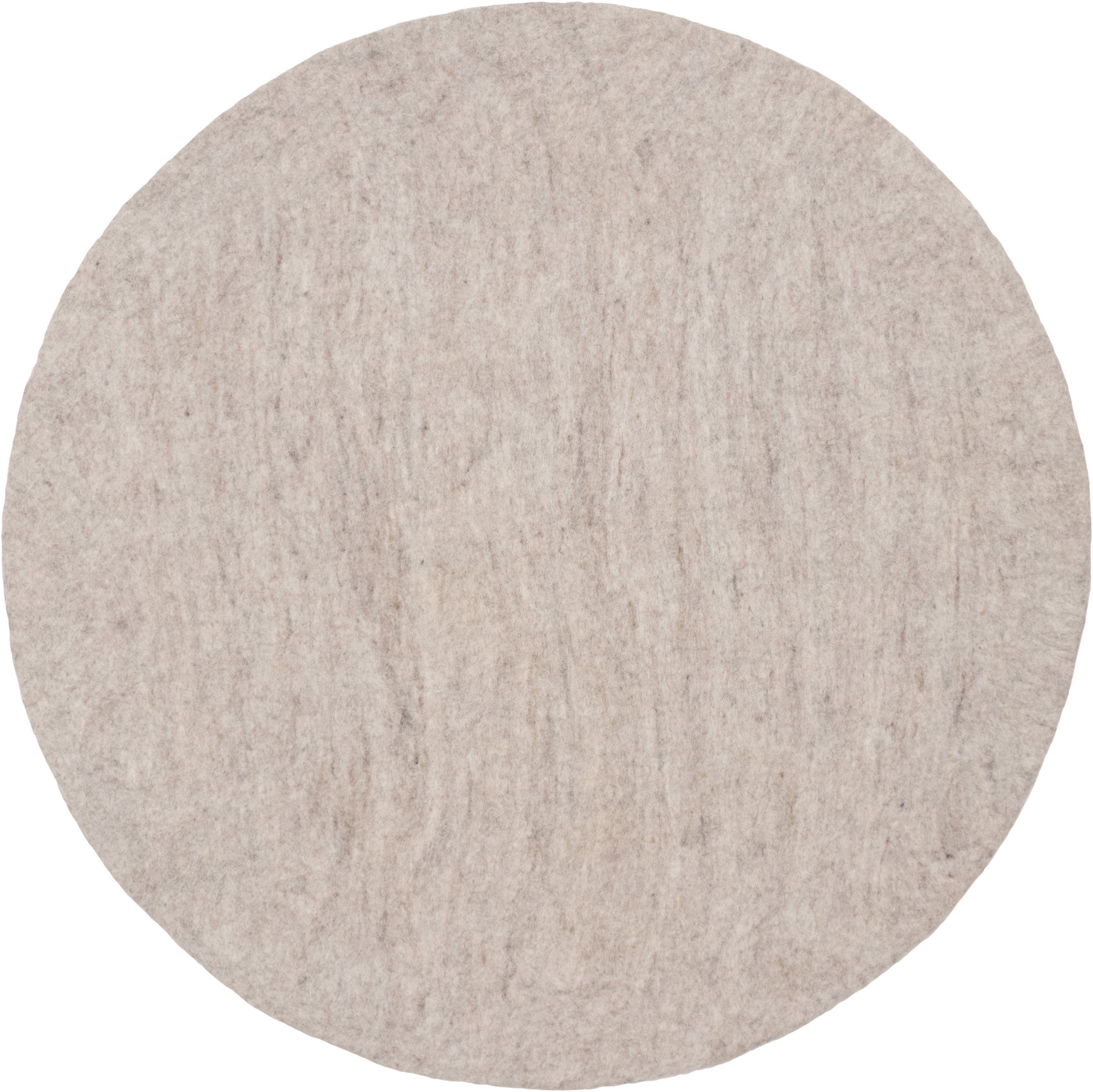 Wollteppich Béla Filzteppich, myfelt, 100% reiner Schurwolle, beige-meliert, rund