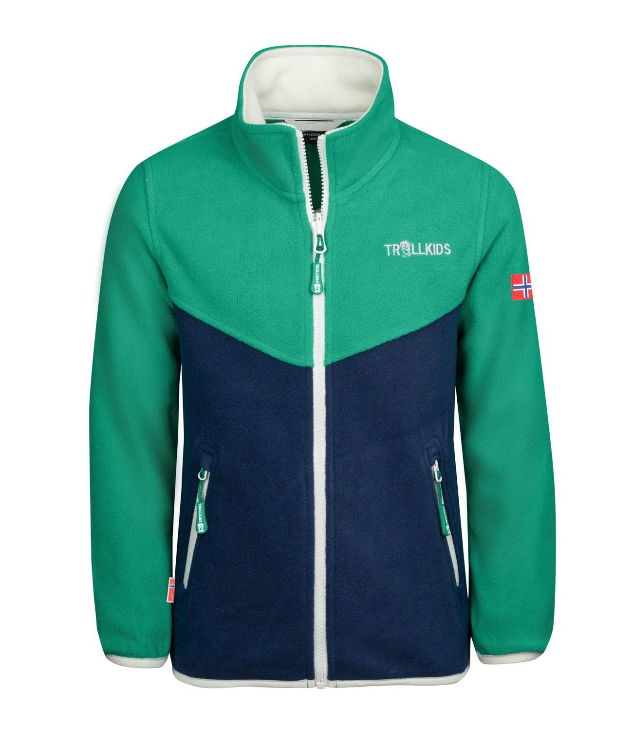 TROLLKIDS Fleecejacke XT Oppdal Pfeffergrün/Marineblau