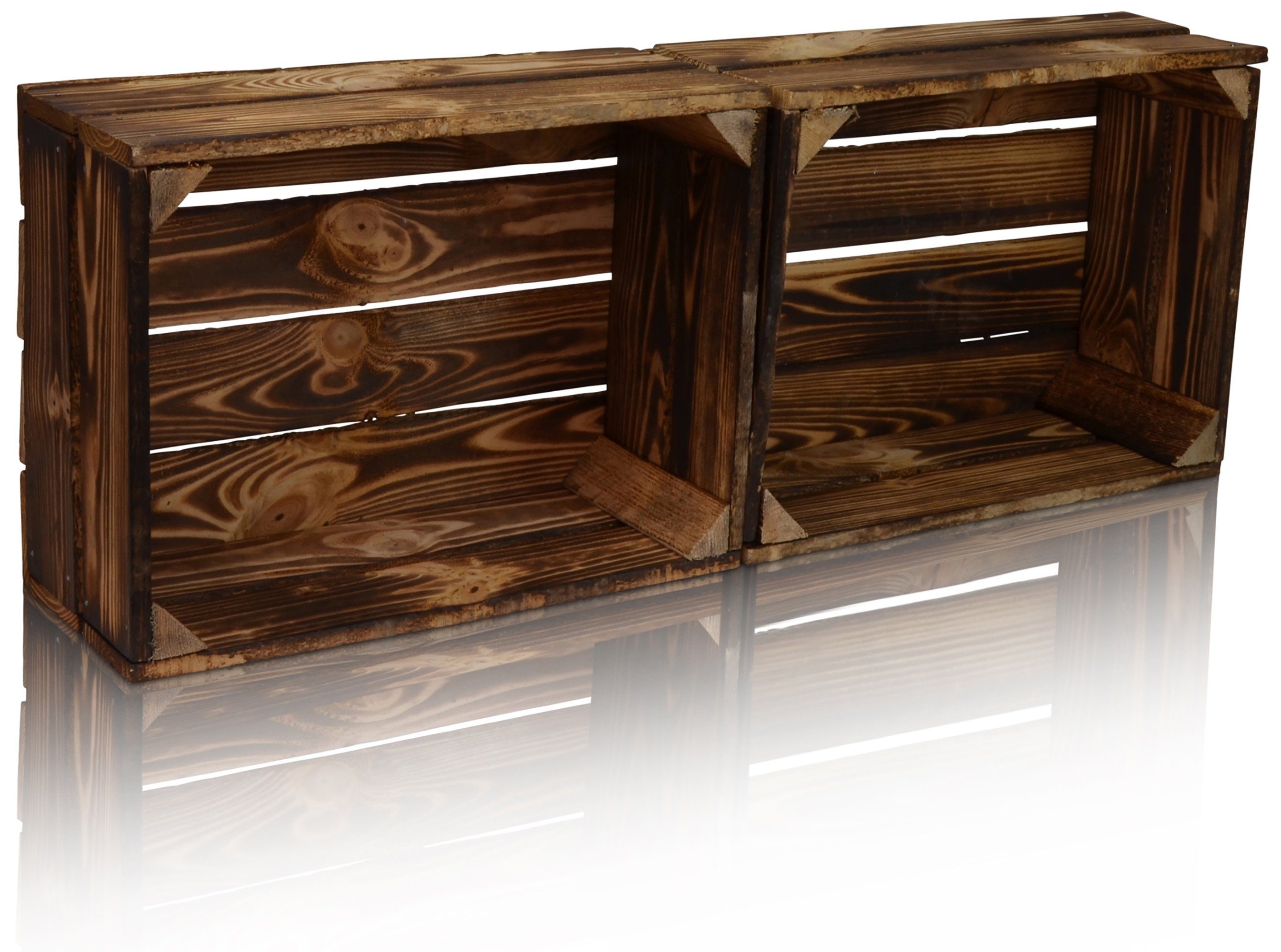 CHICCIE Holzkiste Regale Dunkel Geflammt 38x28x15cm günstig online kaufen