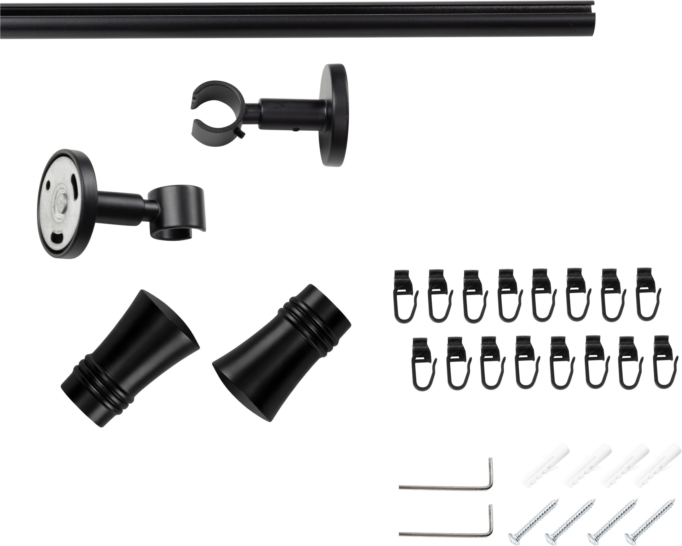 SN DECO GROUP Gardinenstange Gardinenstange Innenlauf Lyon Ø 19 mm, 1-läufig, Fixmaß, Ø 19 mm, Fixmaß, kürzbar