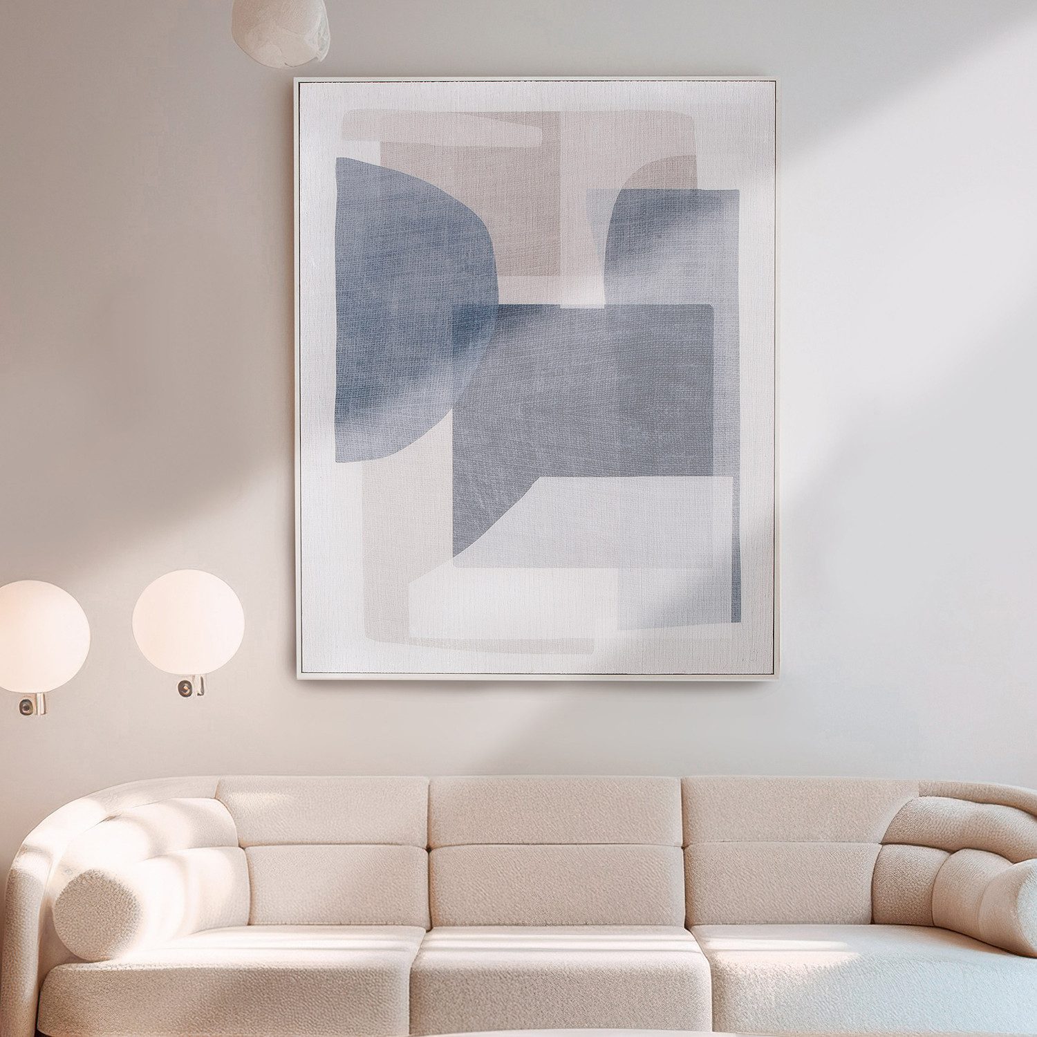 GILDE Bild mit Rahmen Bild rechteckig Zerb blau; weiß H. 102 cm, (1 St)