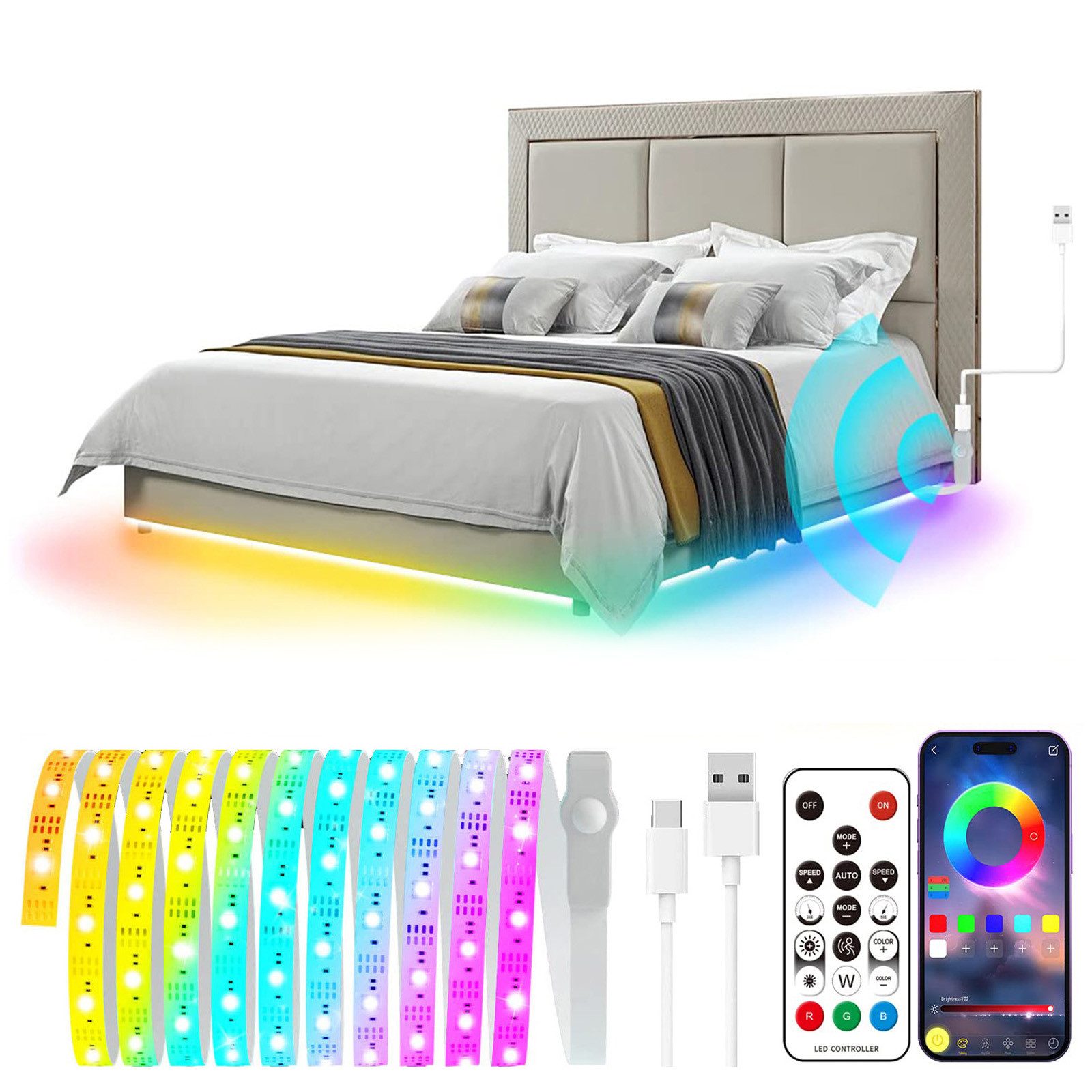 MUPOO LED-Lichterschlauch LED-streifen RGB 2/5/10 m günstig online kaufen