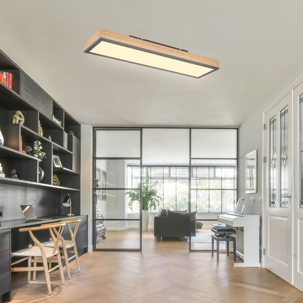 LED Decken Strahler Panel Leuchte Wohn Zimmer Beleuchtung Aufbau Holz Optik 