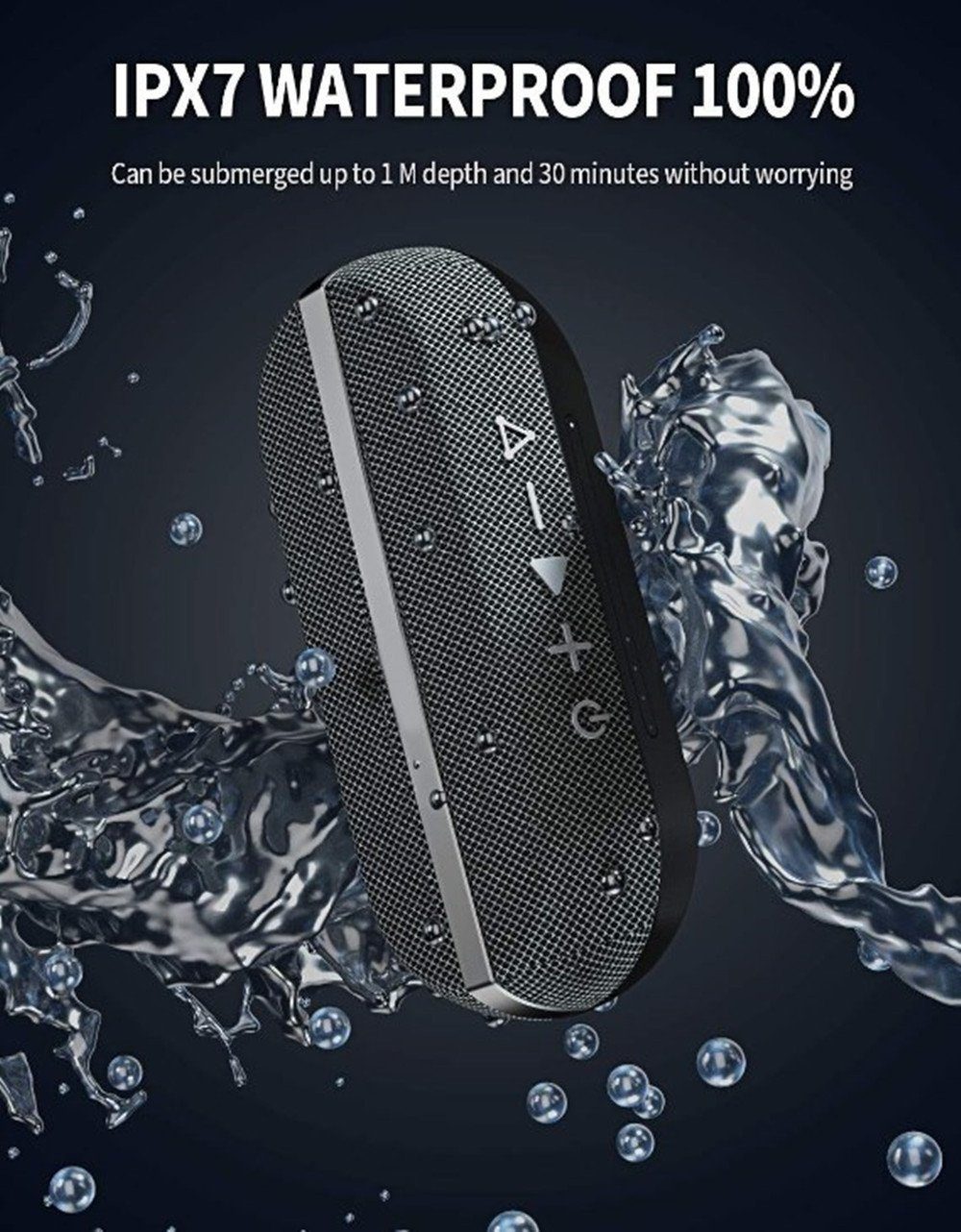 Lautsprecher Bluetooth autolock 360° Bluetooth-Lautsprecher) Tragbarer Bluetooth Wasserdicht (Stereo Sound,IPX7 Lautsprecher Musikbox Box mit