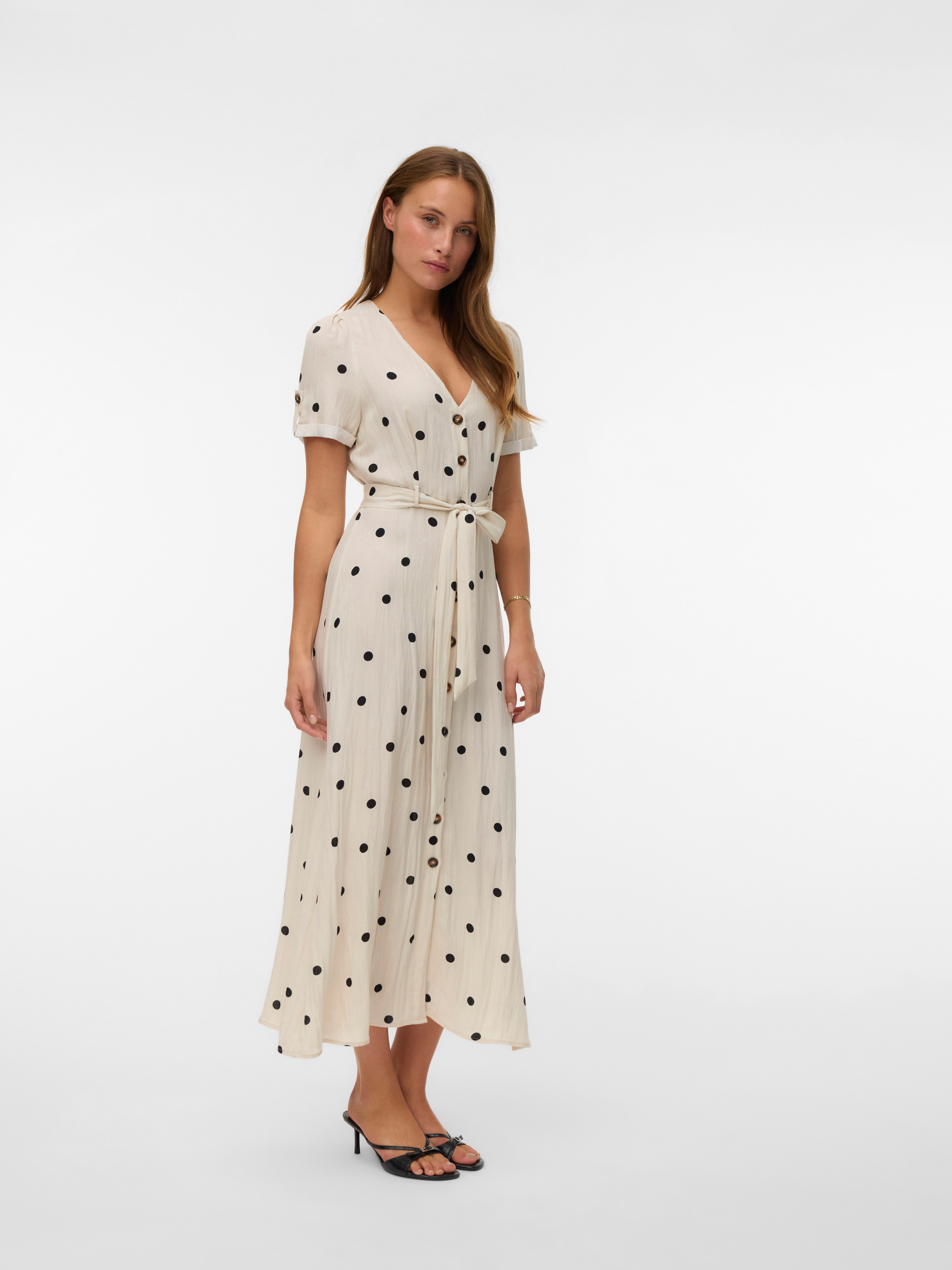 Vero Moda Sommerkleid VMJOAN S/S 7/8 SHIRT DRESS WVN BTQ Viskosemischung