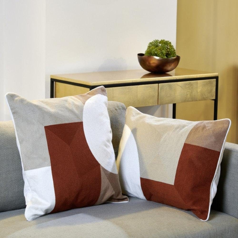 Lambert Kissenhülle Kissen Maholy Rost/Elfenbein/Camel (50x50cm) günstig online kaufen