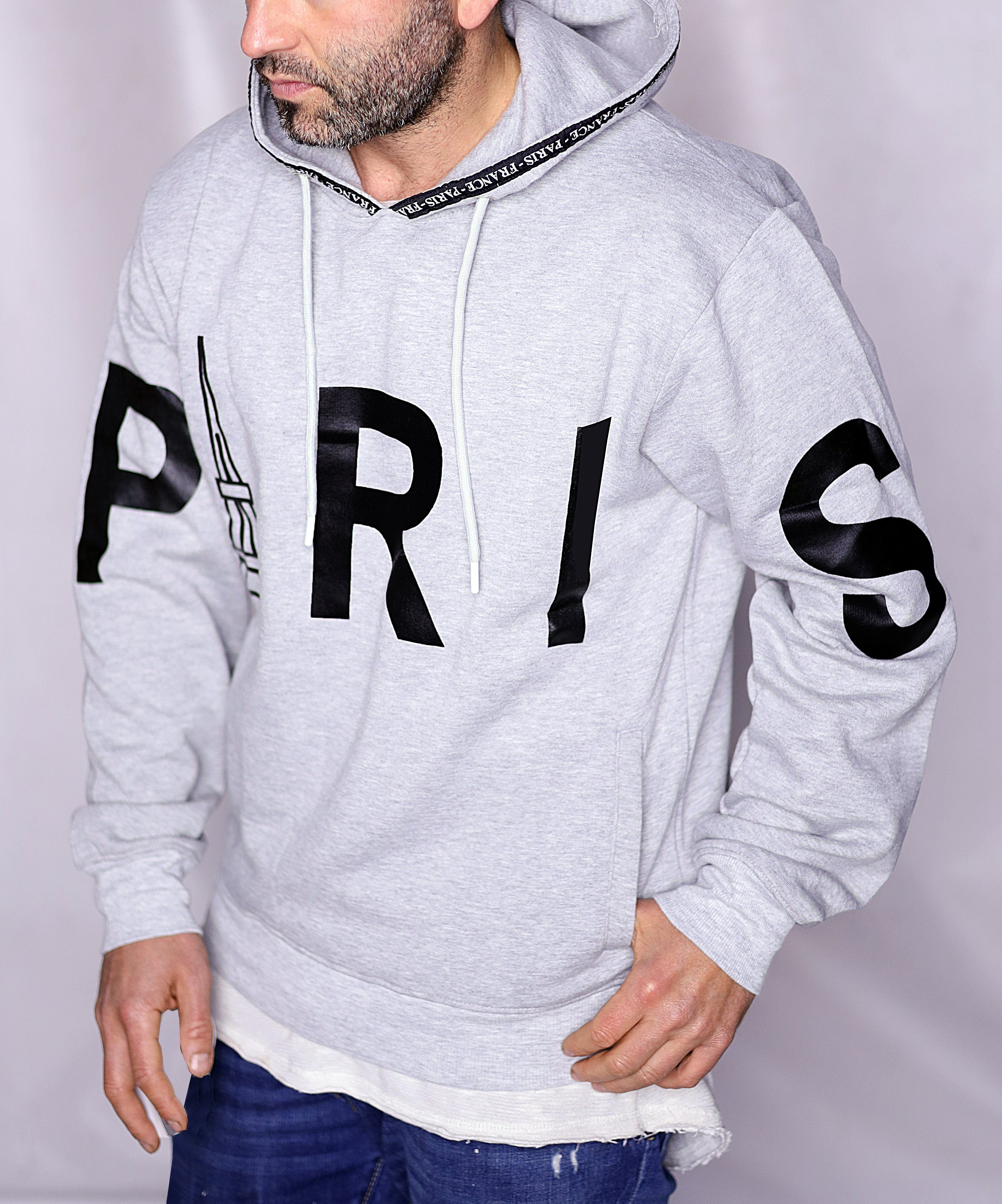 RMK Kapuzenpullover Herren Hoodie Pullover mit Kapuze Pulli Frankreich Paris  mit Taschen