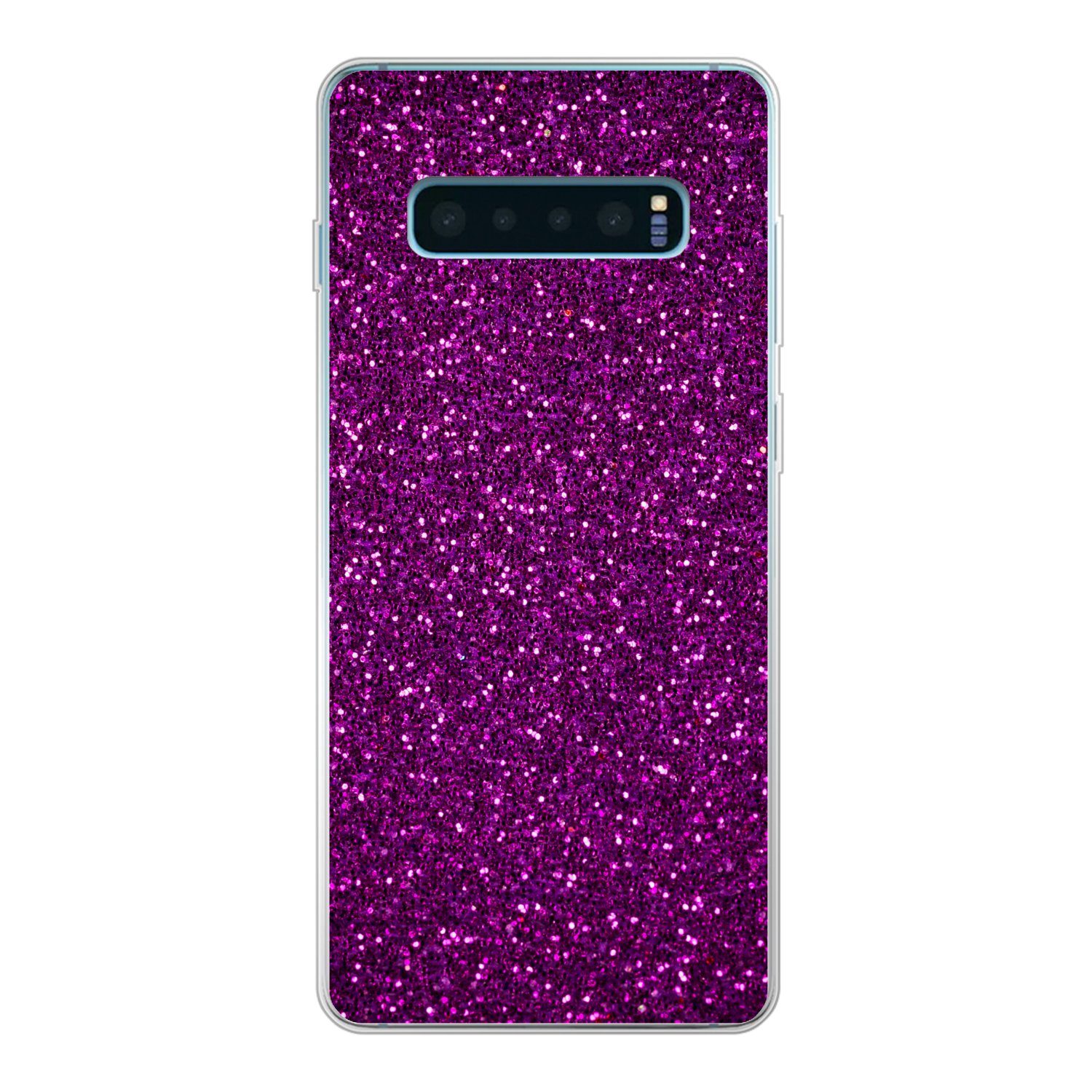MuchoWow Handyhülle für Samsung Galaxy S10 Plus Lila - Rosa - Muster - Abstrakt, Phone Case, Silikon, Schutzhülle Dünn