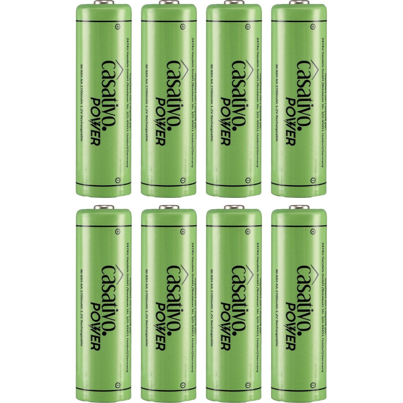 Casativo NiMH AA Akkus 2700mAh Premium Mignon 1.2V 1000x ladbar mit Case Akku Mignon, 2700mAh/1.2V/NiMH AA Mignon/Inkl. Box/1000x ladbar/Umweltfreundlich