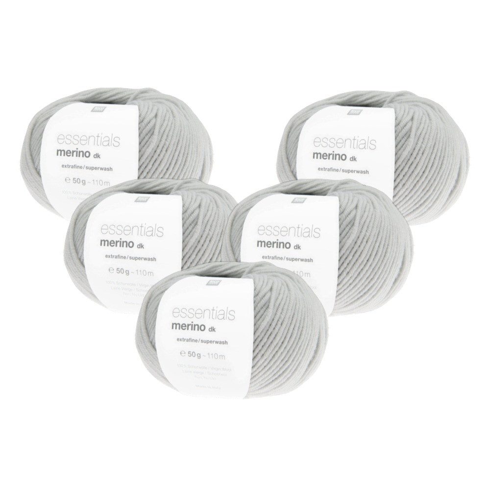Rico Design 5 x RICO ESSENTIALS MERINO DK Häkelwolle, 240 m