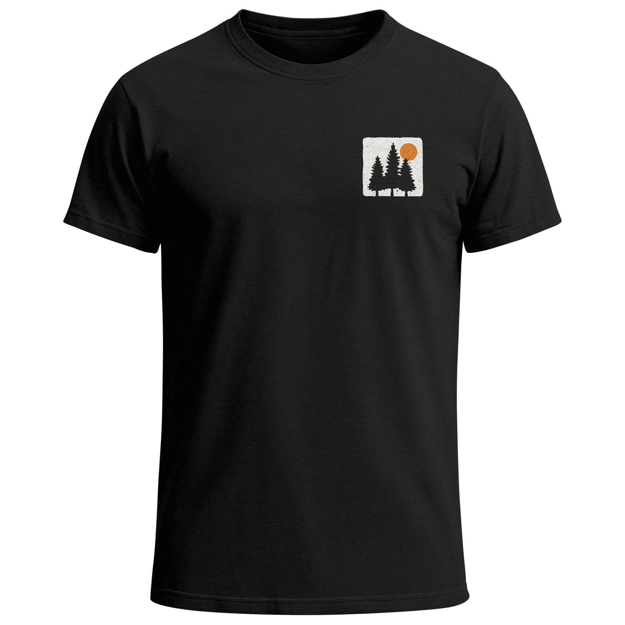 Neverless Print-Shirt Herren T-Shirt mit Wald-Logo Outdoor Badge Naturmotiv günstig online kaufen