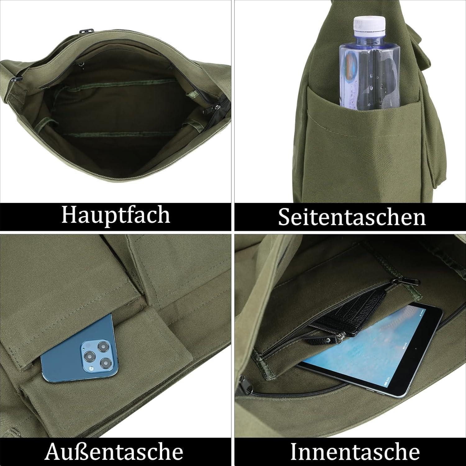 LuxusKollektion Messenger Bag TIAASTAP Vintage Canvas günstig online kaufen