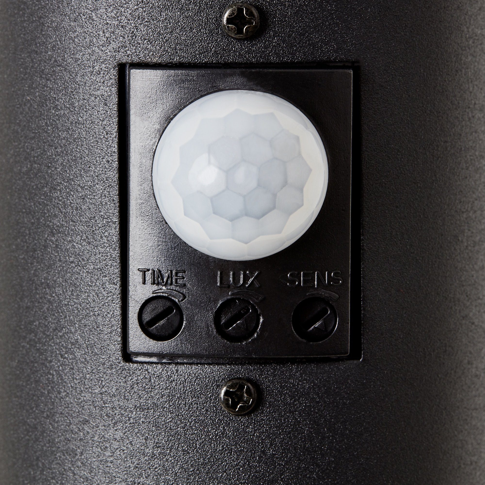 Lightbox Außen-Stehlampe, Bewegungsmelder, Wegelampe, x 12 E27, IP44, ohne Leuchtmittel, schwarz cm, 111 Metall/Kunststoff