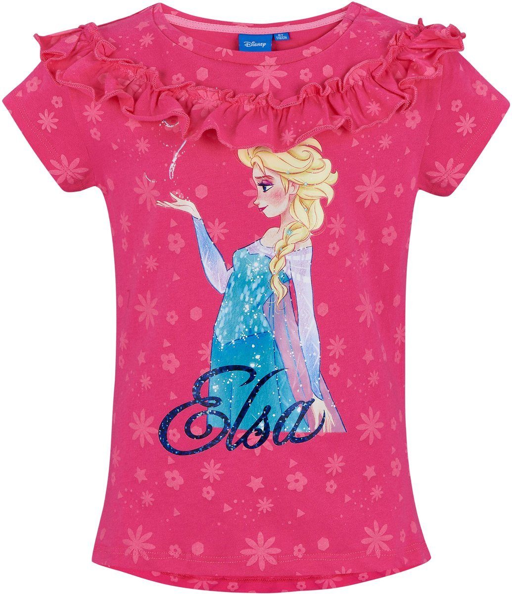 Disney Frozen und Anna Eiskönigin 140 T-Shirt 128 die Pink T-Shirt Gr. Mädchen Elsa