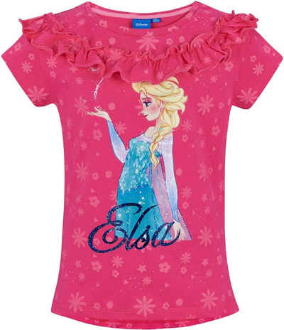 Disney Frozen T-Shirt Mädchen T-Shirt Pink Anna und Elsa die Eiskönigin Gr. 128 140