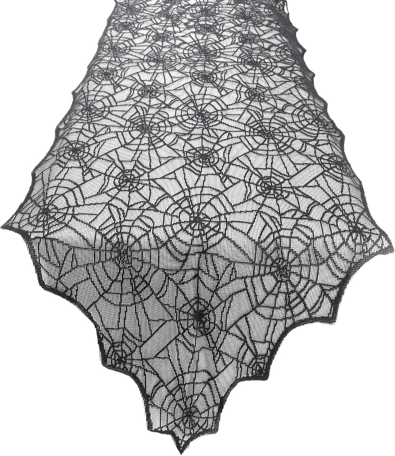 FELIXLEO Tischläufer Halloween Tischläufer, Spinnennetz Tischdecke, Schwarze Spitze (1-tlg)