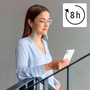 Thomson BT Kopfhörer Bluetooth Headset Türkis Smartphone-Headset (Anruffunktion, Bluetooth, Mikrofon, Wiedergabe-Steuerung, Bluetooth, Ideal auch für Sport, Bluetooth, Ultra Leicht mit 15g, Anruf-Funktionen, Wiedergabe-Steuerung, Integriertes Mikrofon)
