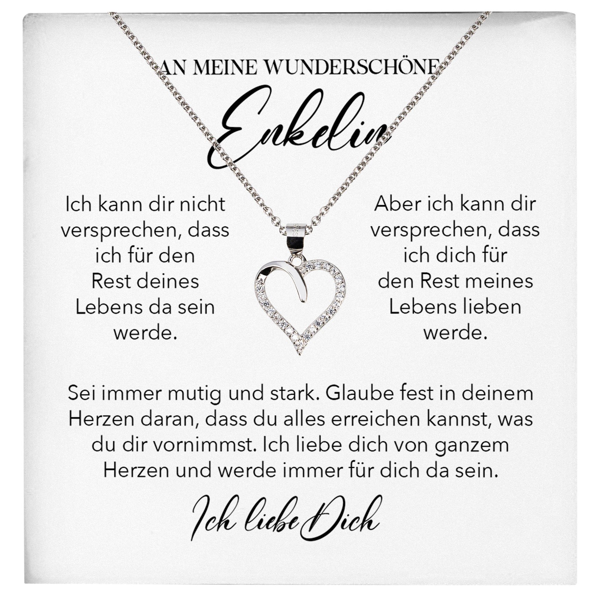 Schmuckset Wunderschöne Enkelin Geschenk Mädchen Frauen Halskette Herz Collier