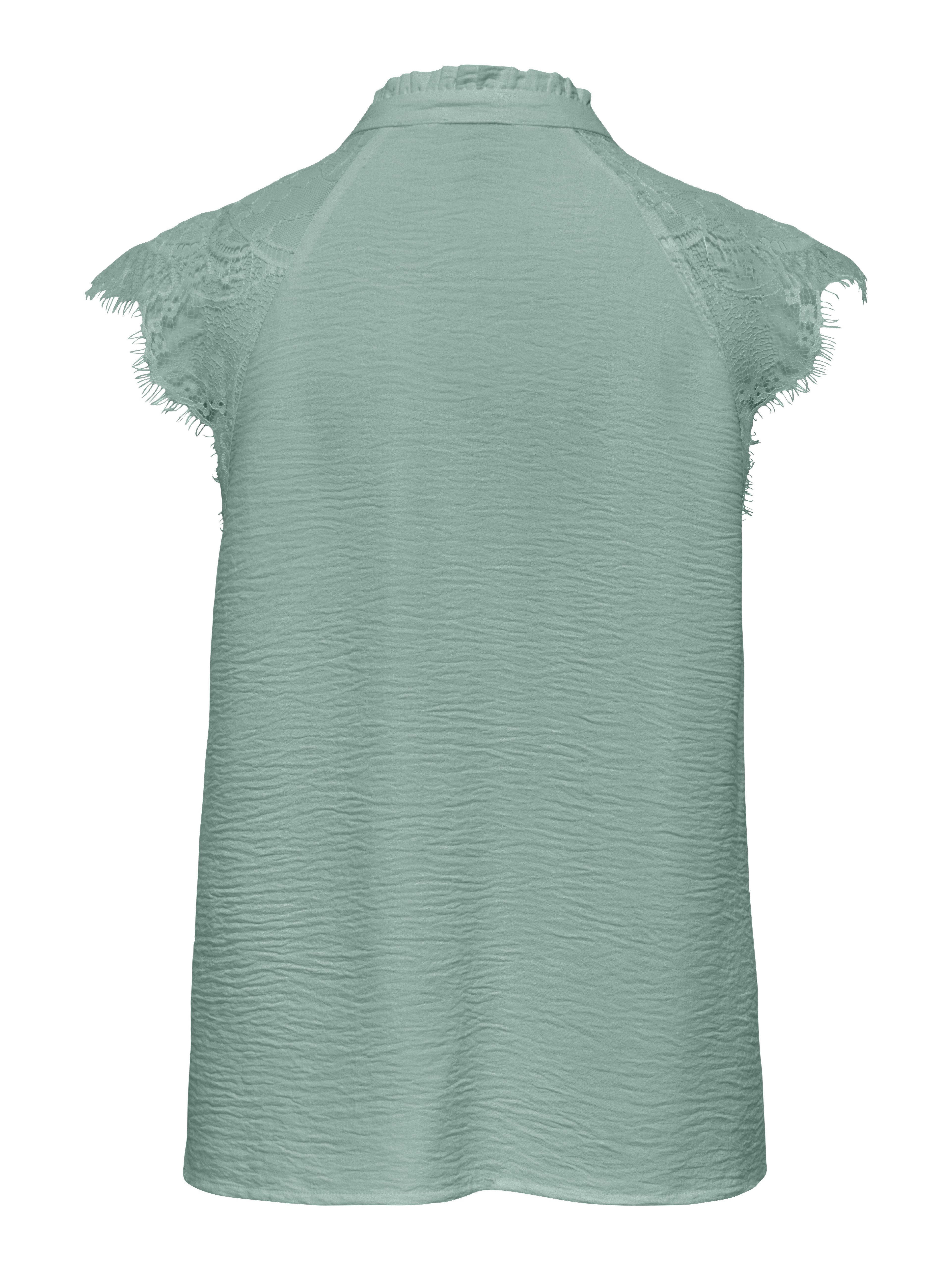 ONLY Shirttop ONLPLOY METTE SL LACE V-NECK TOP WVN Kunstfaser, regular fit, V-Ausschnitt