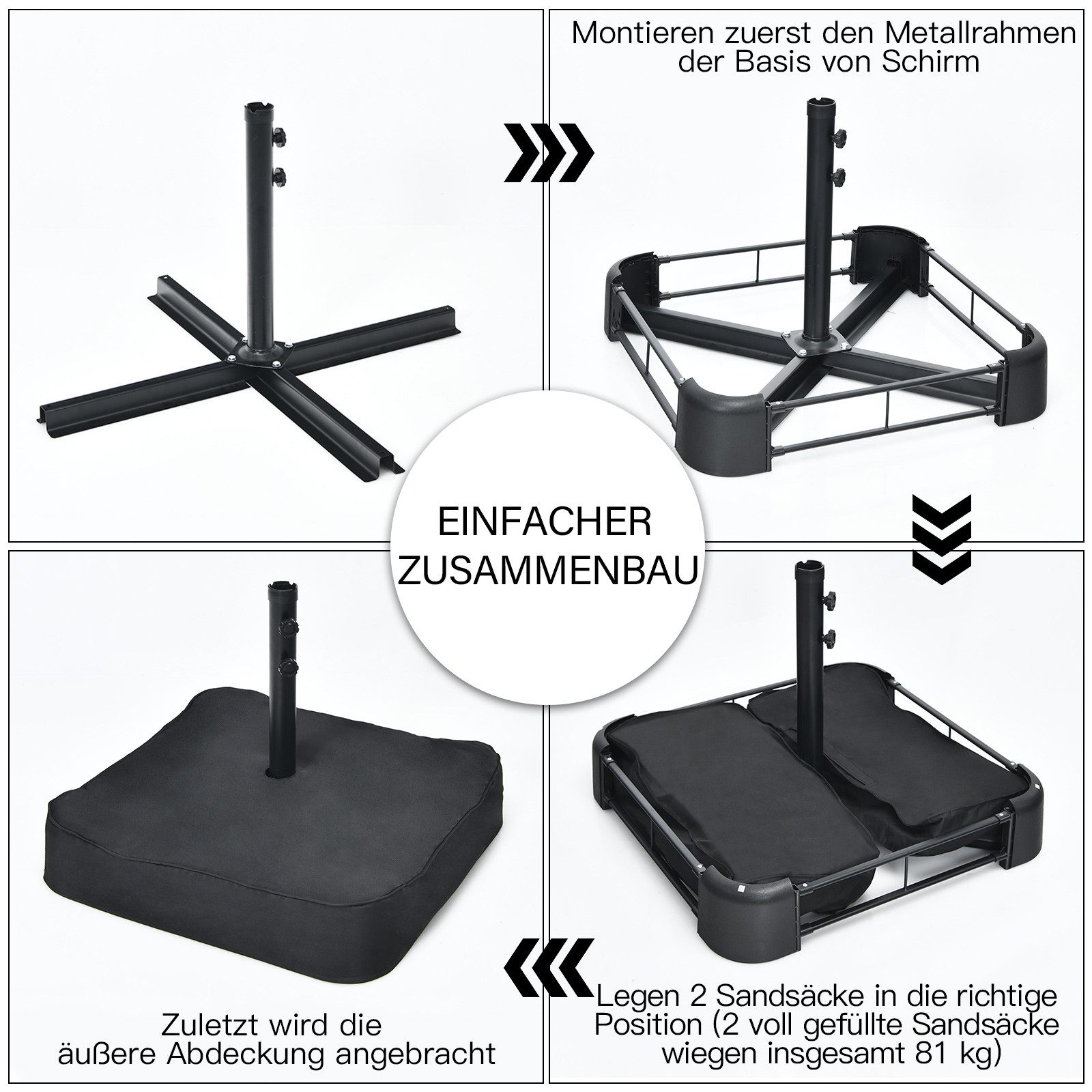 COSTWAY Sonnenschirm, 451,5 x 264 cm, günstig online kaufen