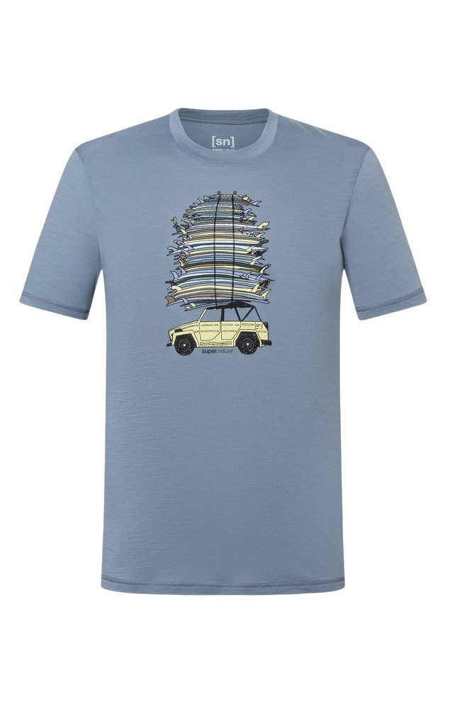 SUPER.NATURAL T-Shirt Surf Trip Tee - stonegrau/blau Herren