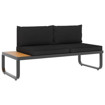 vidaXL Loungesofa 4-tlg. Garten-Ecksofa-Set mit Auflagen Aluminium und WPC, 1 Teile