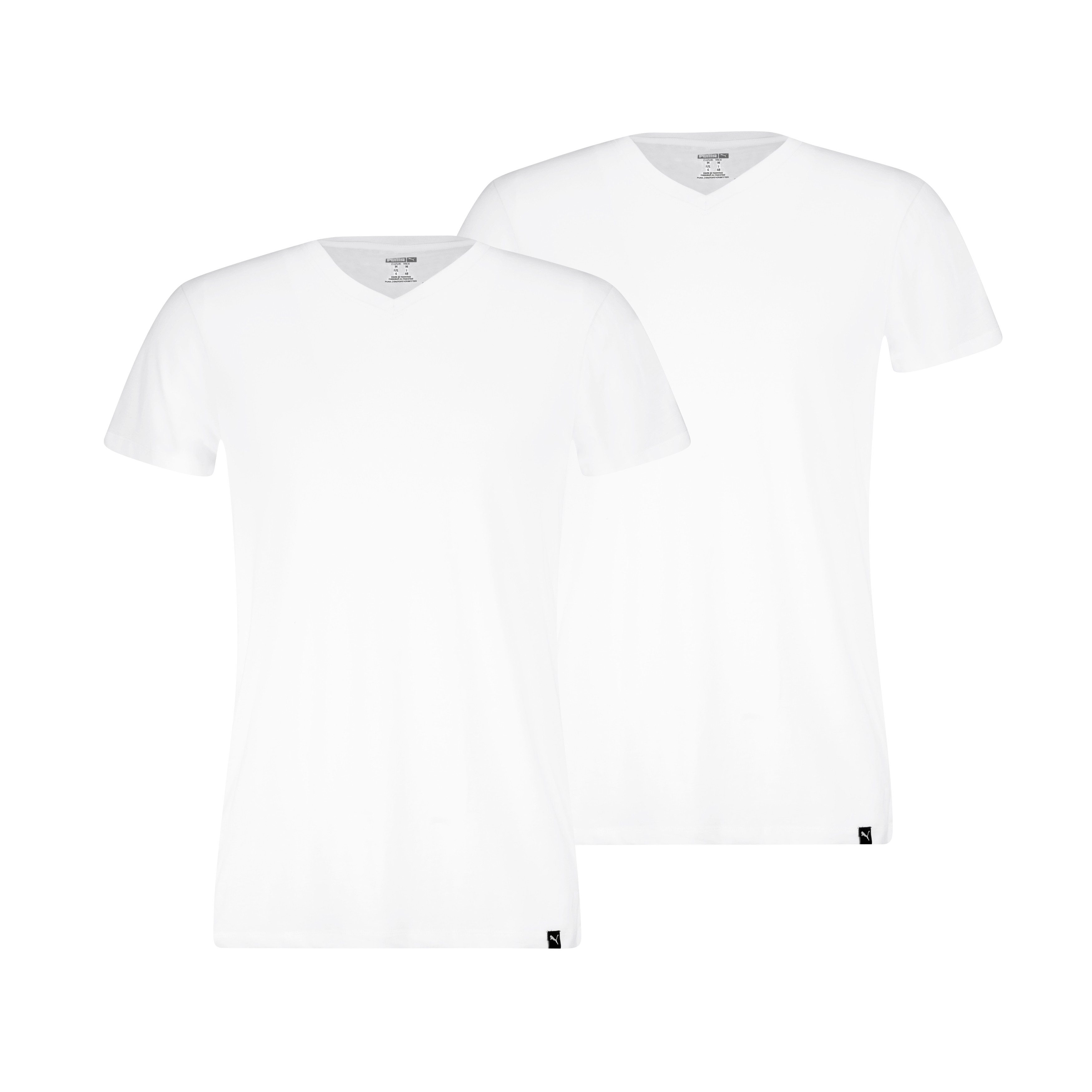 PUMA T-Shirt PUMA EVERYDAY V-NECK TEE (2er Pack) mit kurzen Ärmeln und V-Ausschnitt