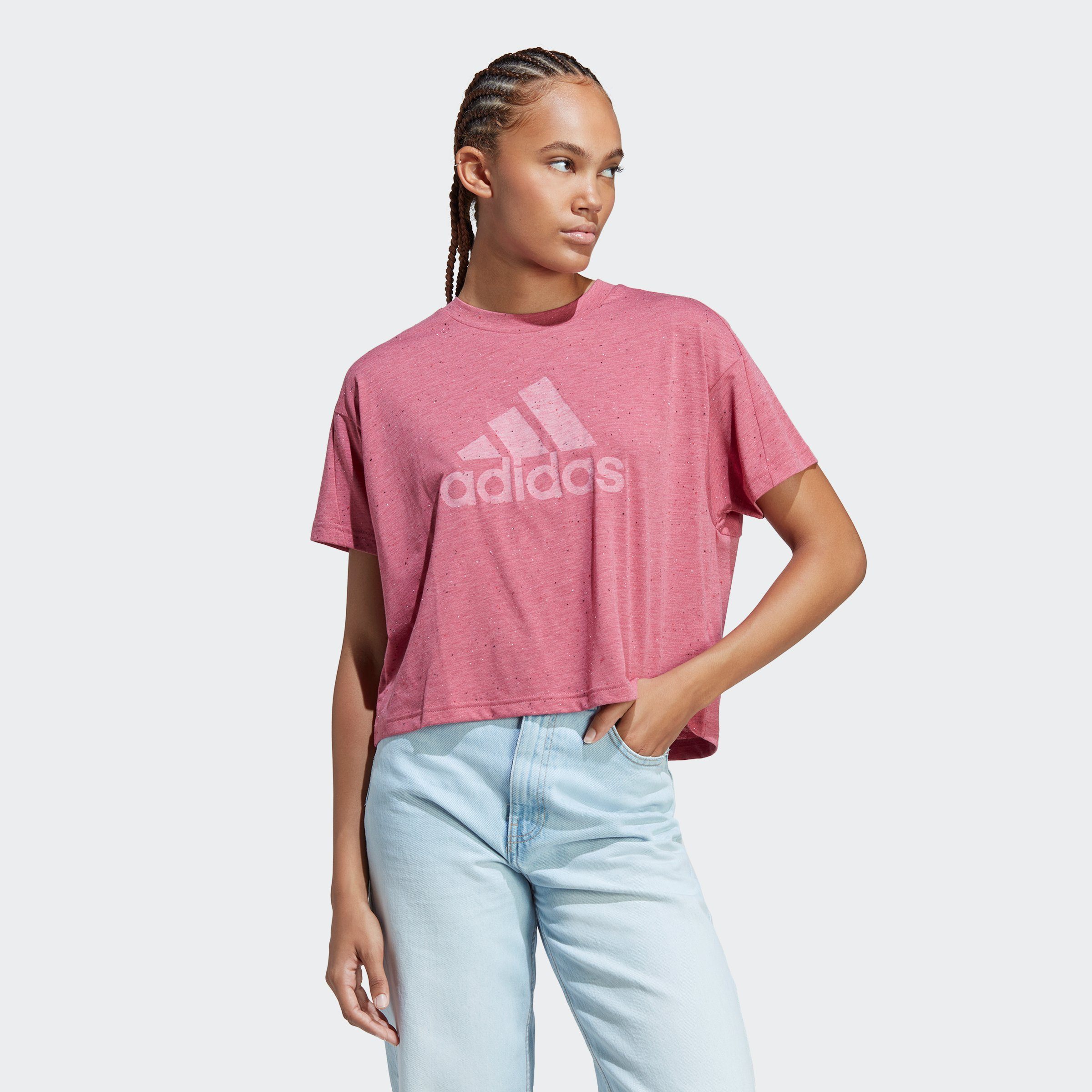 adidas Sportswear FUTURE Pink Mel. T-Shirt WINNERS / ICONS Strata White