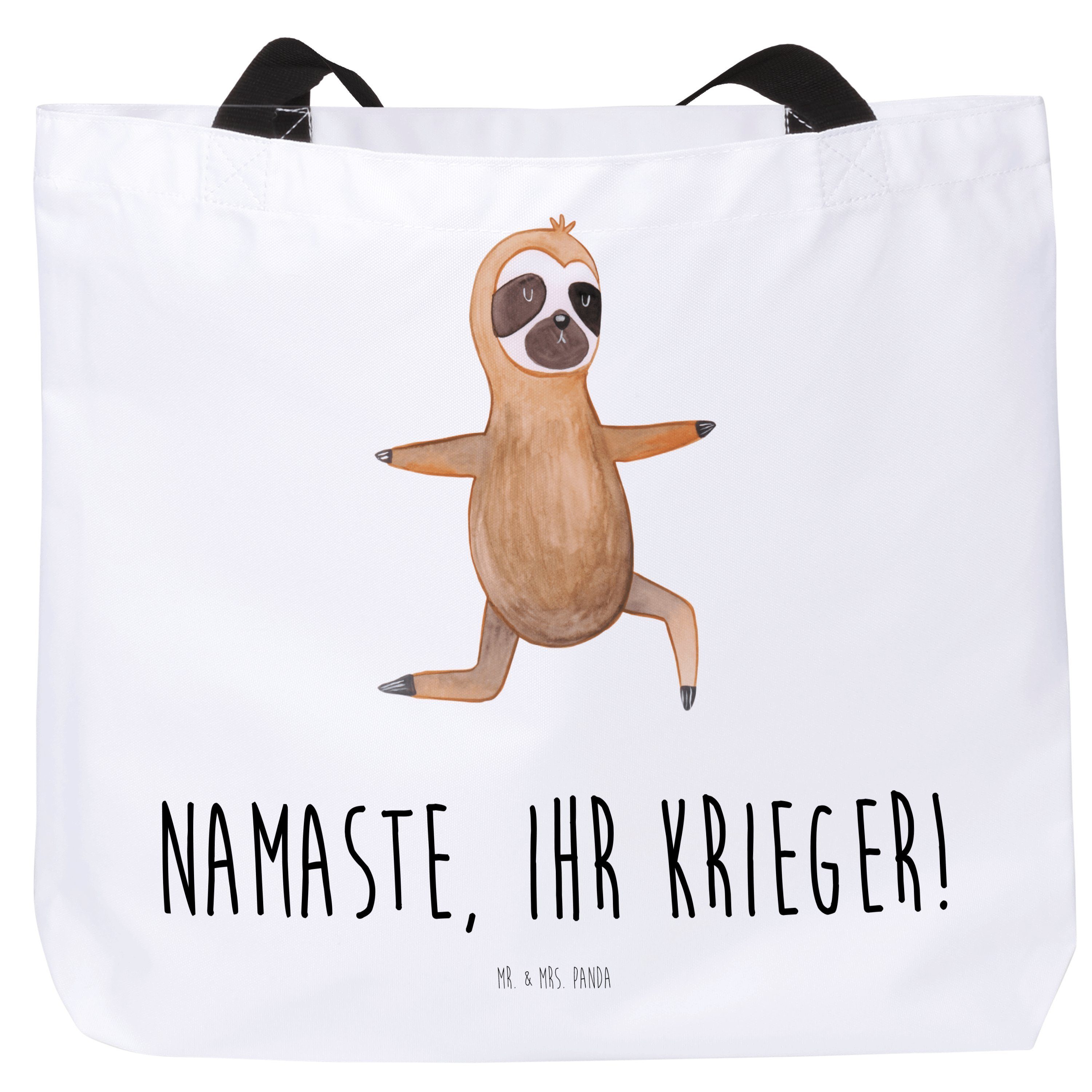 & Yoga Mr. - Faultier Weiß Alltagstasche, Einka Shopper Geschenk, - Panda Lieblingstier, Mrs. (1-tlg)