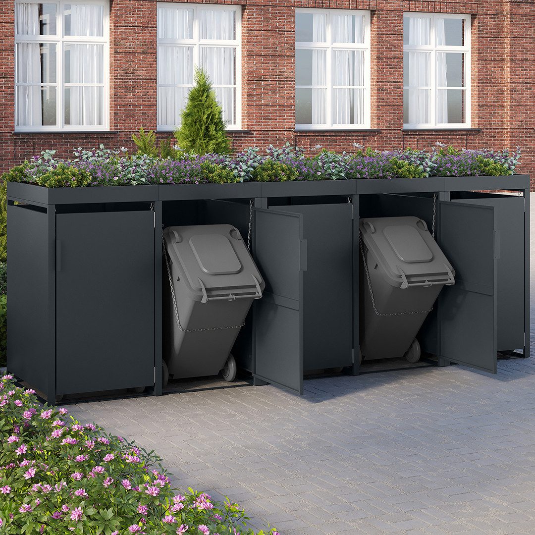 STEELSØN Mülltonnenbox Thoria mit Pflanzendach (Anthrazit, verfügbar mit 1, günstig online kaufen