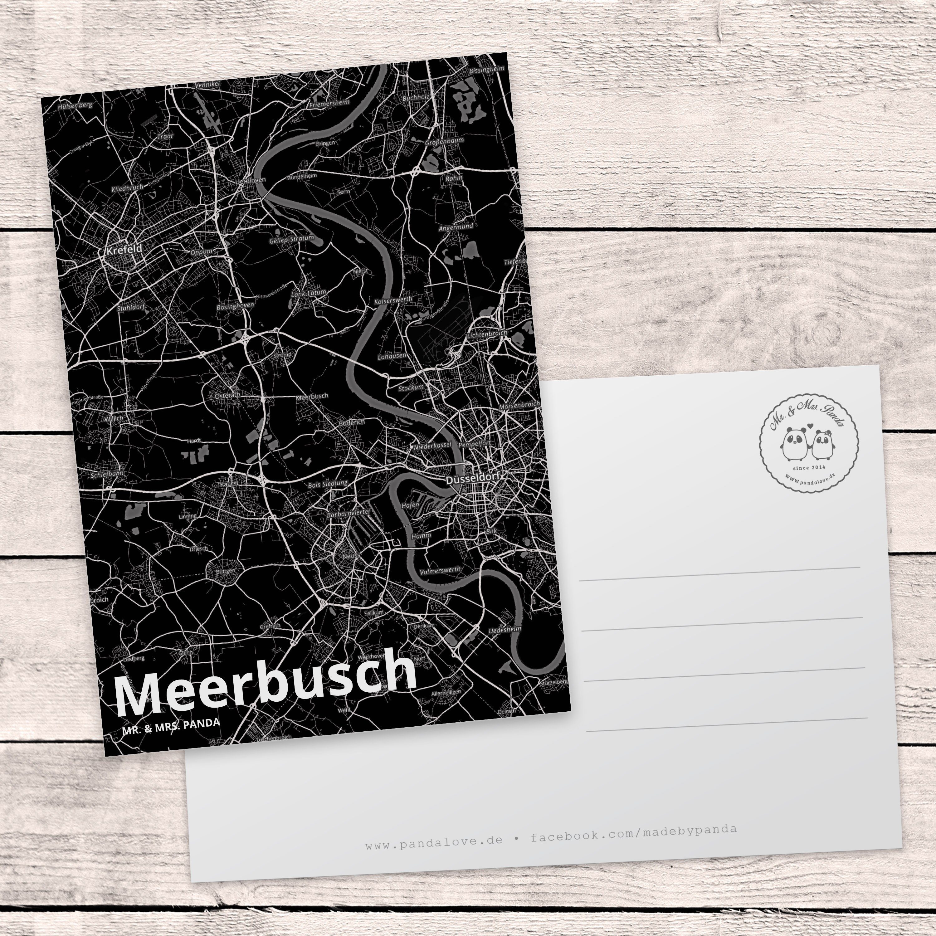 Postkarte & Ansichtskarte, Mrs. Meerbusch - Städte Geschenk, Mr. Panda Einladung, Dankeskarte,