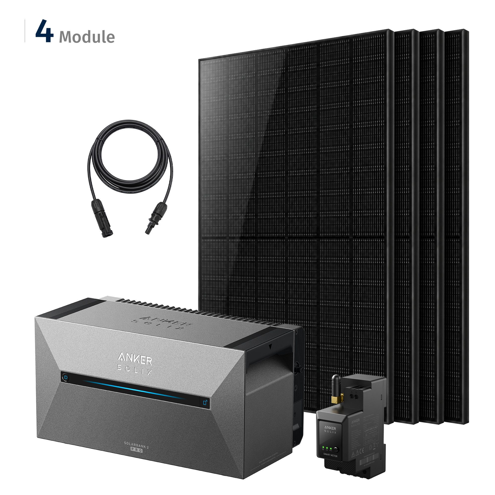 SolarMars Balkonkraftwerk 2000W mit Speicher komplett Set inkl. Anker Solix Solarbank 2/3/4 Pro
