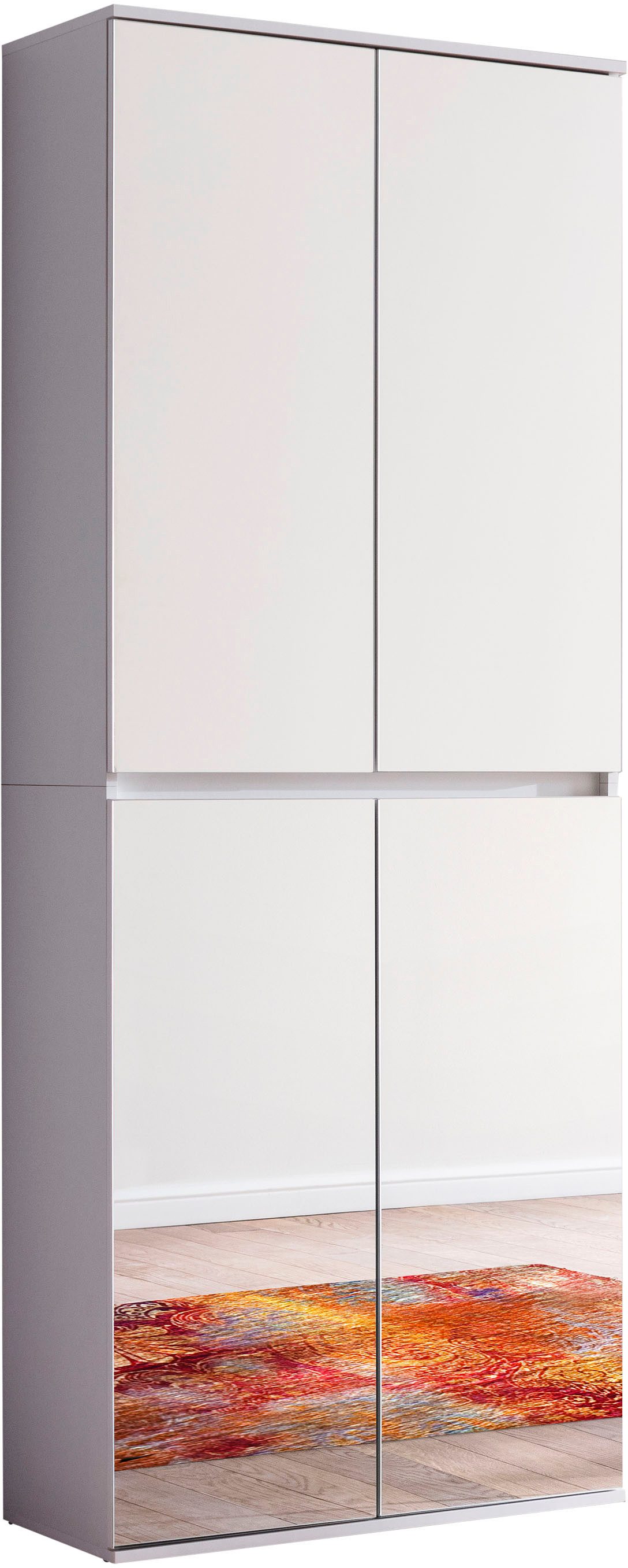 Home affaire Garderobenschrank Malcesine Garderobenschrank mit 4 Türen - (B/T/H) 74/34/191 cm