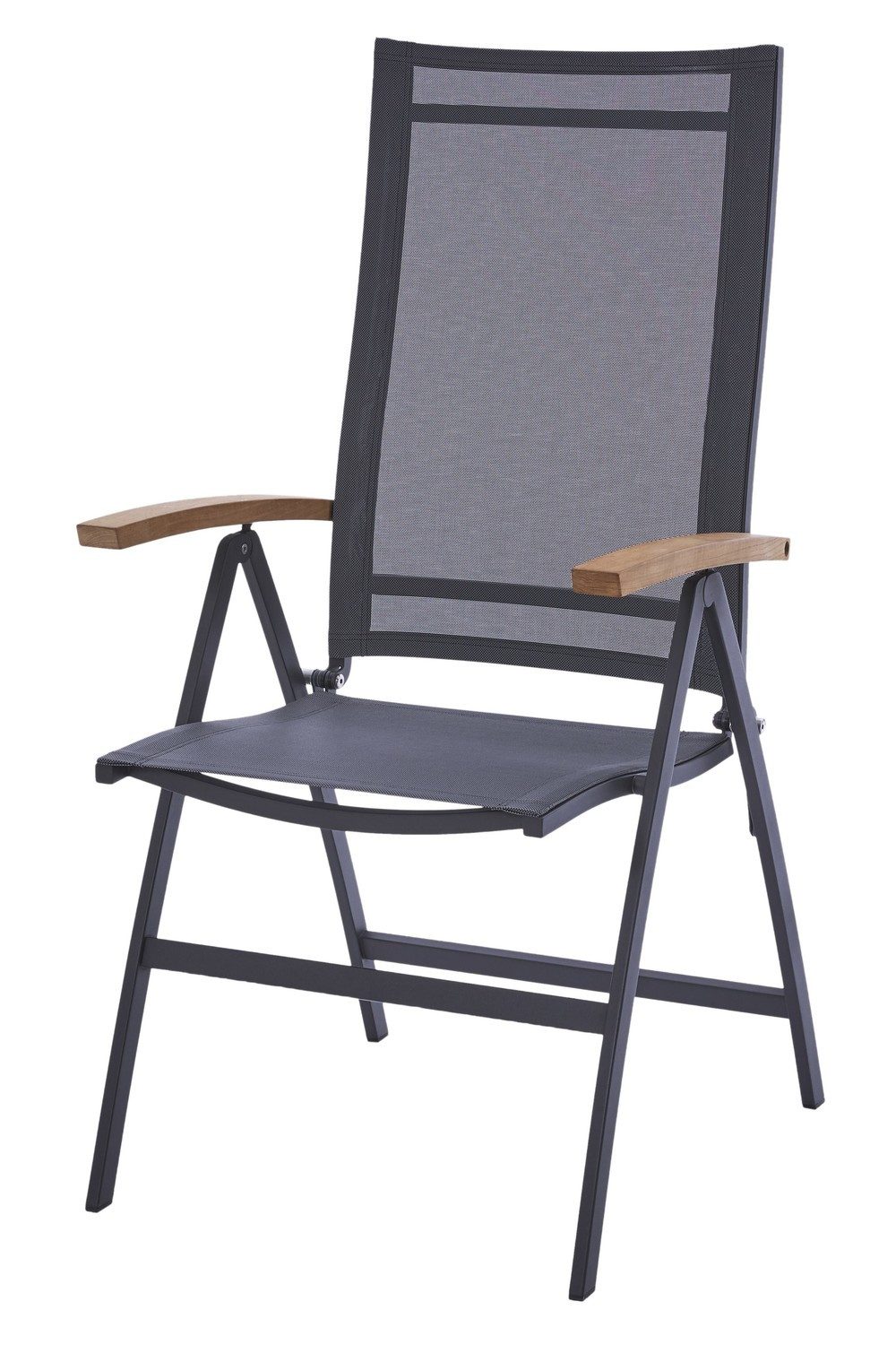 Natur24 Gartenstuhl Valencia Stuhl 59 x 114 x 65 cm Edelstahl Grau