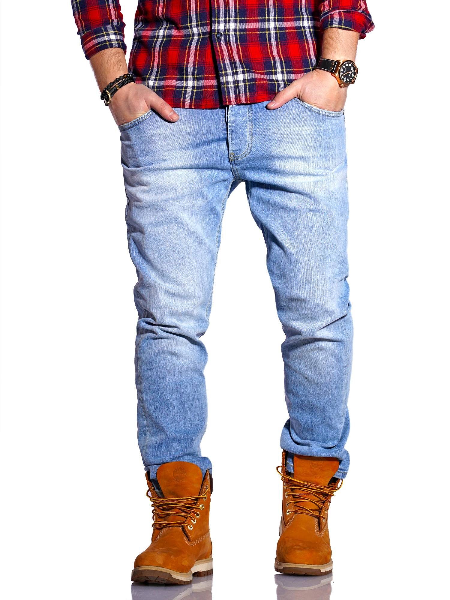 Rello & Reese Straight-Jeans Nick im geraden Schnitt hellblau