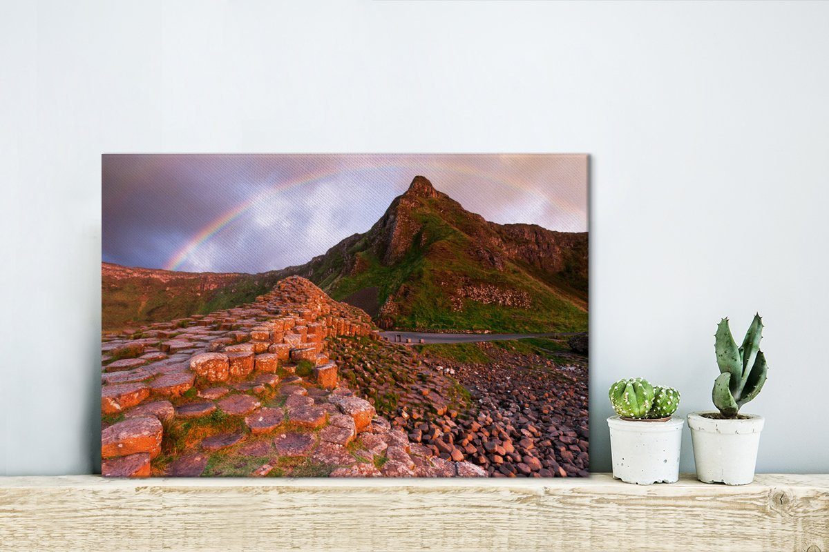 St), Wandbild über Leinwandbild in 30x20 Giants Regenbogen cm (1 OneMillionCanvasses® Wanddeko, dem Aufhängefertig, Causeway Nordirland, Leinwandbilder,