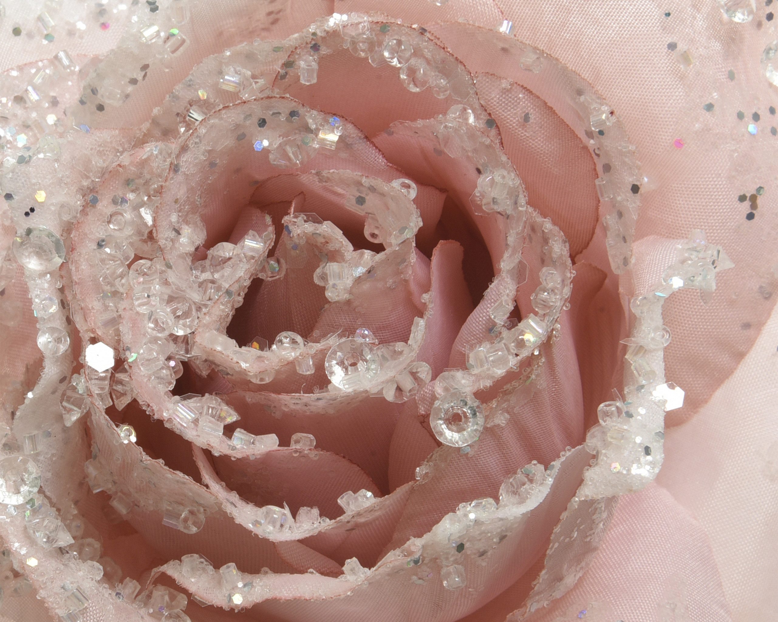 Kaemingk Weihnachtsbaumklammer, Kunstblumen Rose auf Clip 14cm rosa günstig online kaufen