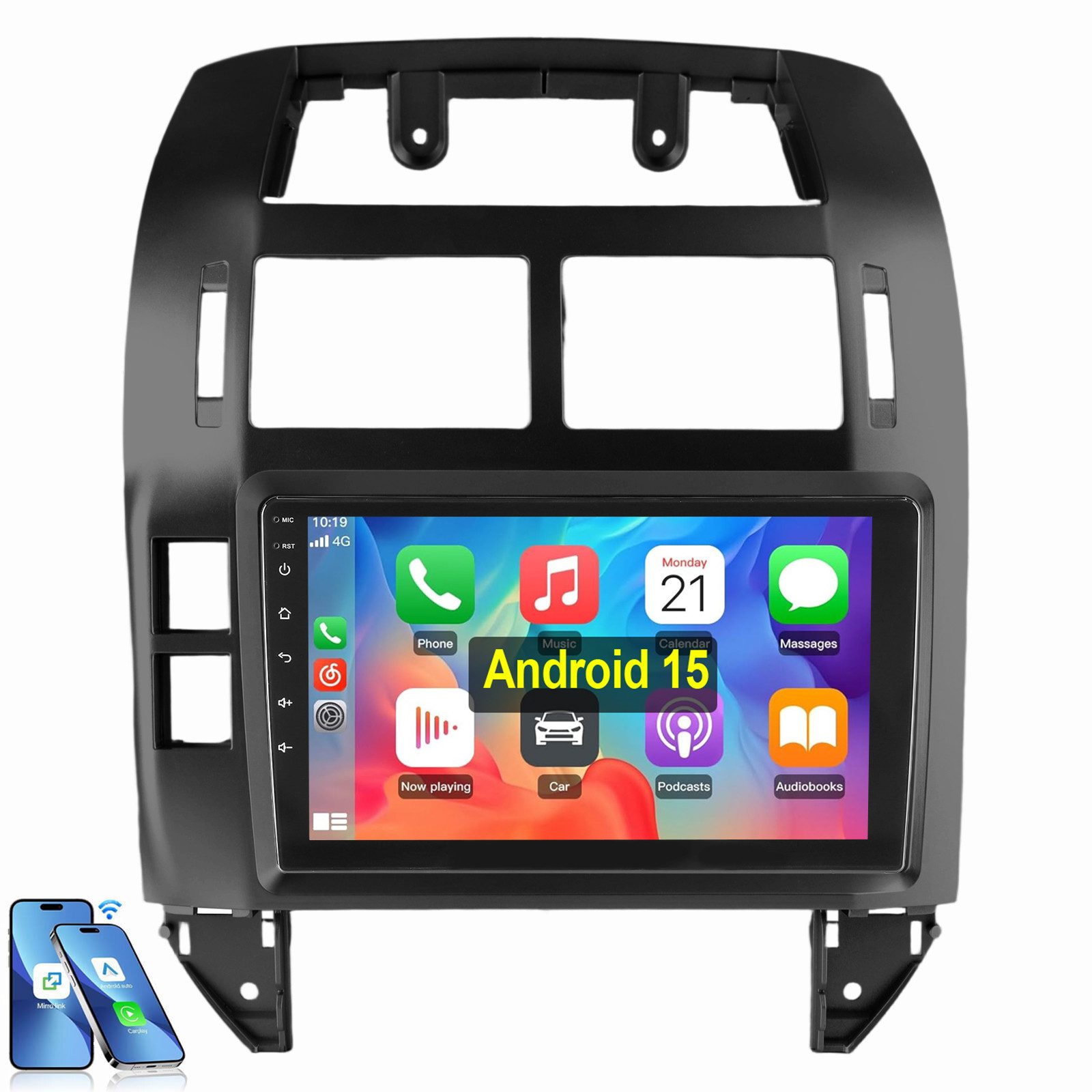 ESSGOO Für Volkswagen Polo Mk4 9N 9A 2001-2009 Android 15 Autoradio (RDS, Digitalradio (DAB), FM, AM, Carplay Android Auto BT EQ Navi WIFI)