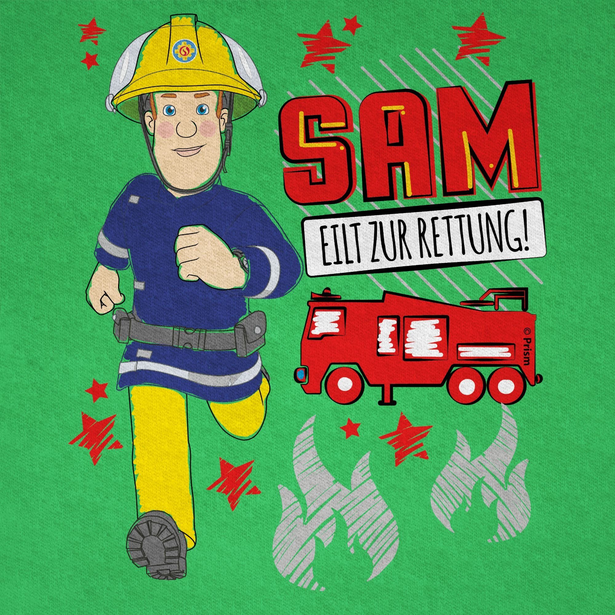 Sam Grün Feuerwehrmann Sam Rettung zur 03 Shirtracer T-Shirt eilt Jungen