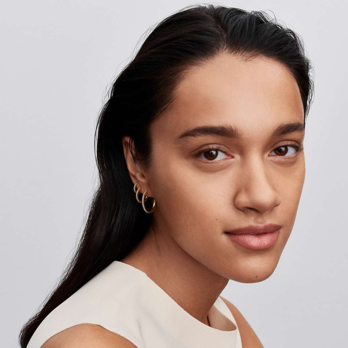 Pandora Paar Creolen 264649C01, für Damen Funkelnde Goldfarben – Bild 3 von 4