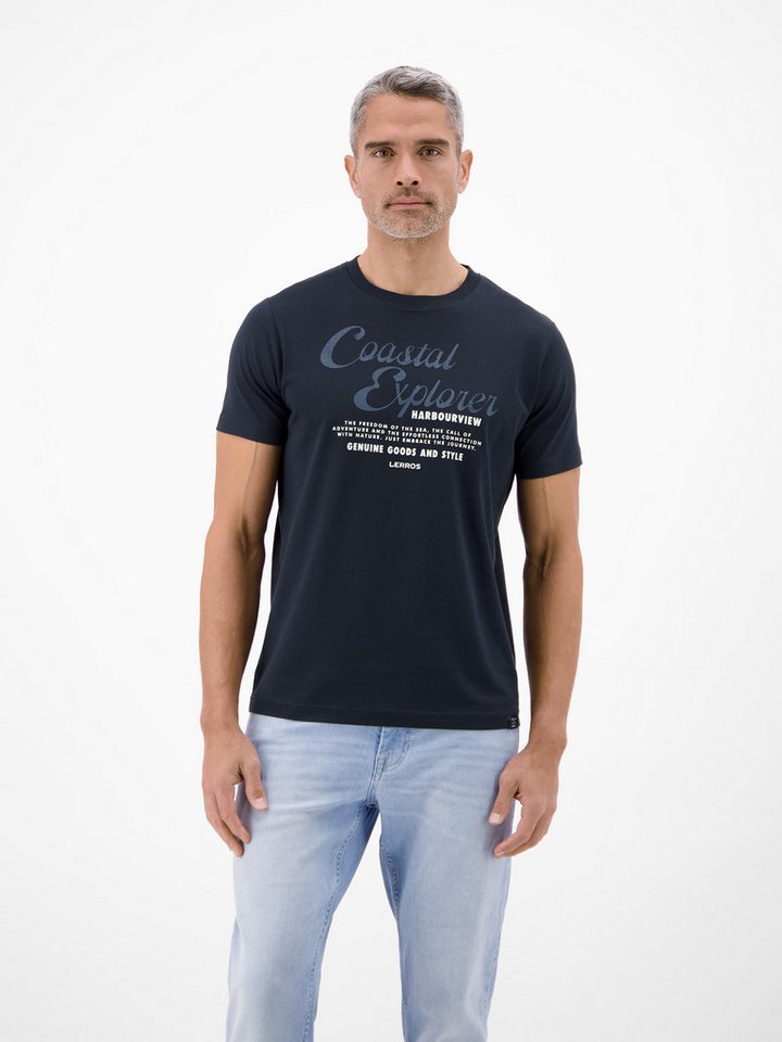 LERROS T-Shirt T-Shirt aus 100 % Baumwolle mit Brustprint